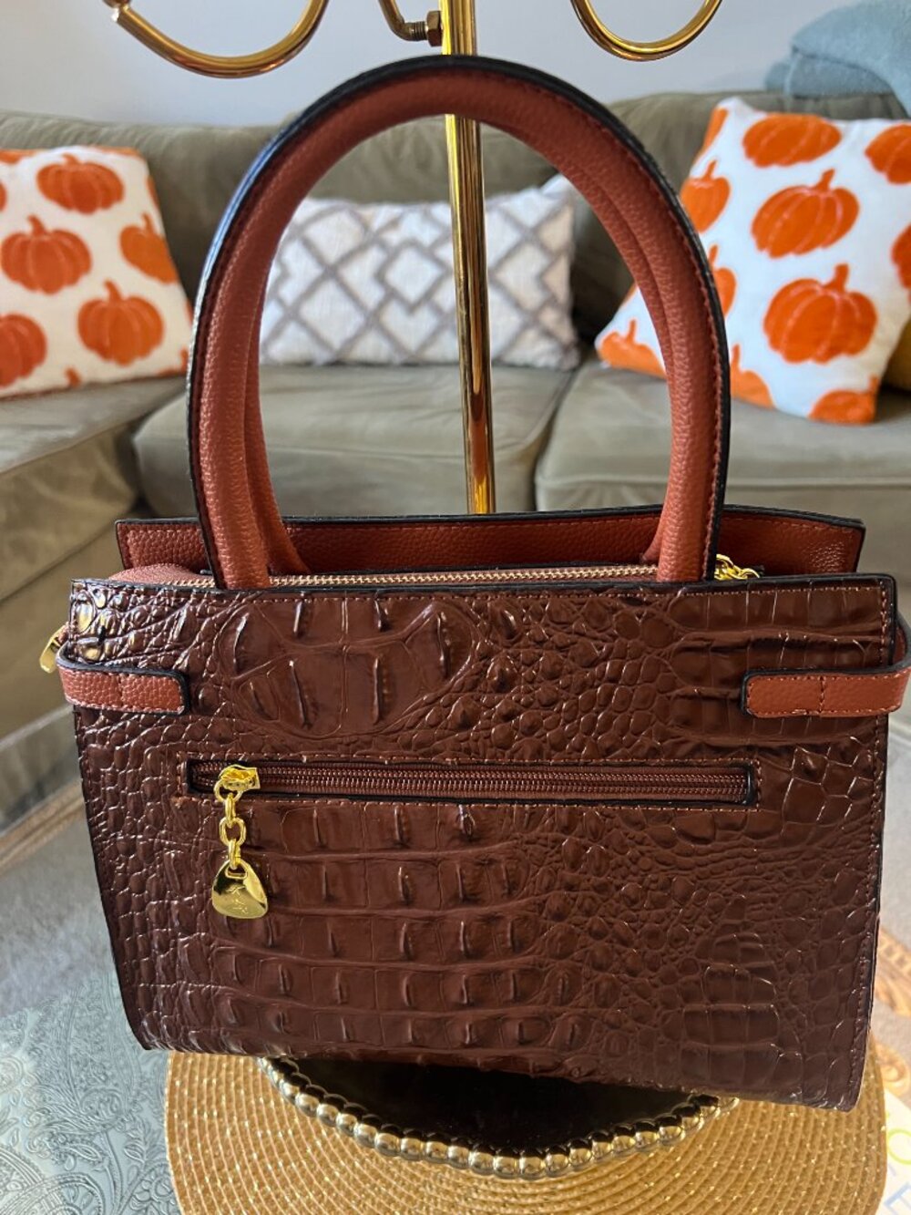 NEW RICH BROWN SATCHEL HANDBAG - Picture 2 of 8